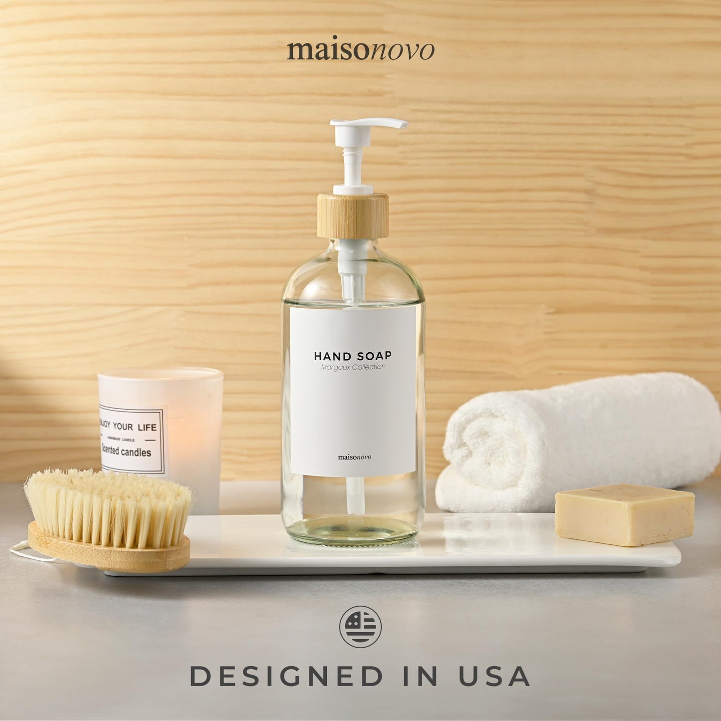 MaisoNovo Waterproof Labels for Bottles Modern Design - 6pc Hand Soap Pack Margaux Hand Soap
