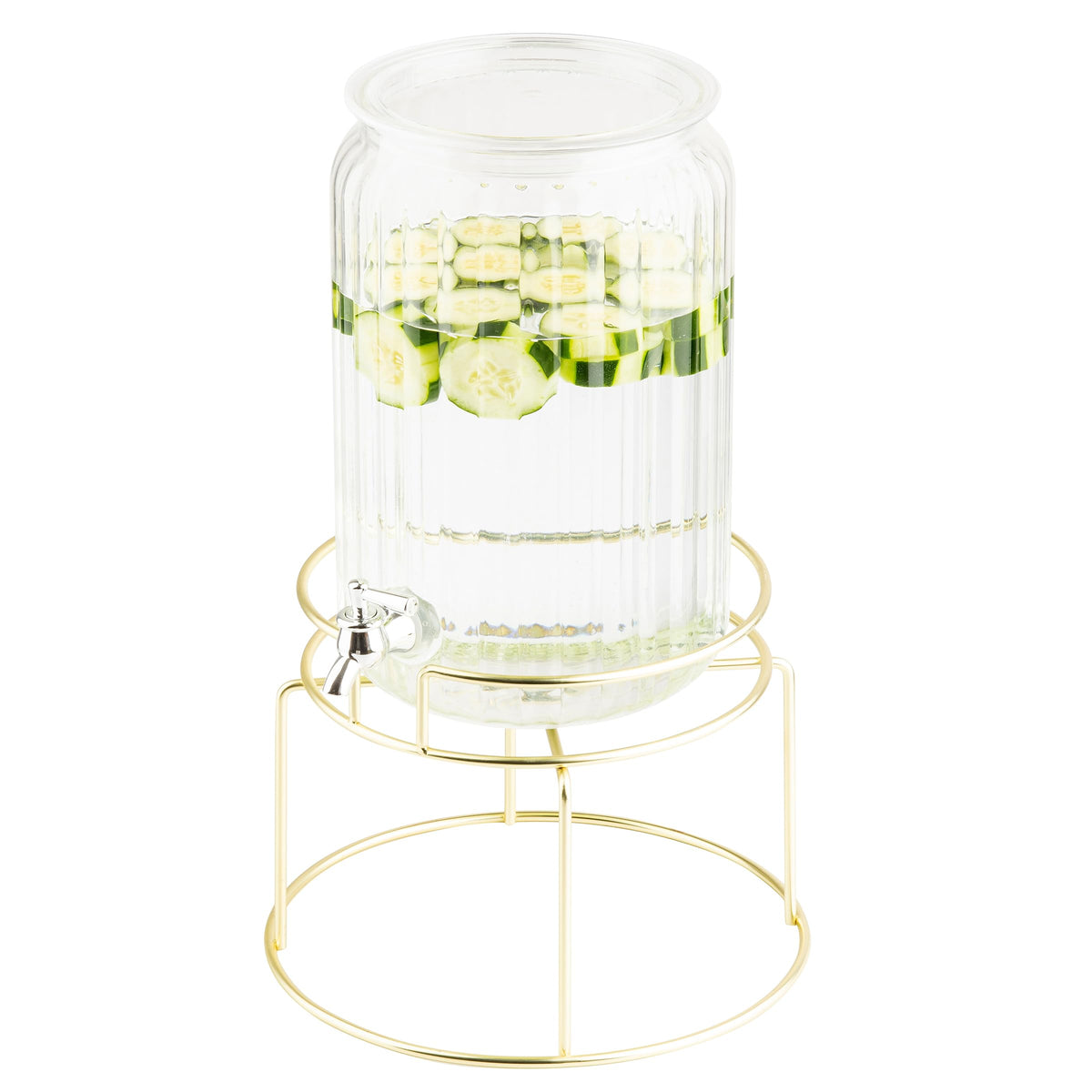 TableCraft Wire Stand for Beverage Dispensers, 11" x 11" x 8", Powder-Coated Gold Steel Elevated Beverage Display Stand with 6 Inch Faucet Clearance, Fits BDG1000, BDG2000, BDG3000, 10090 and 10699
