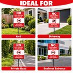 2 Pack No Delivery Trucks Beyond This Point Sign 14"×10" with Stake