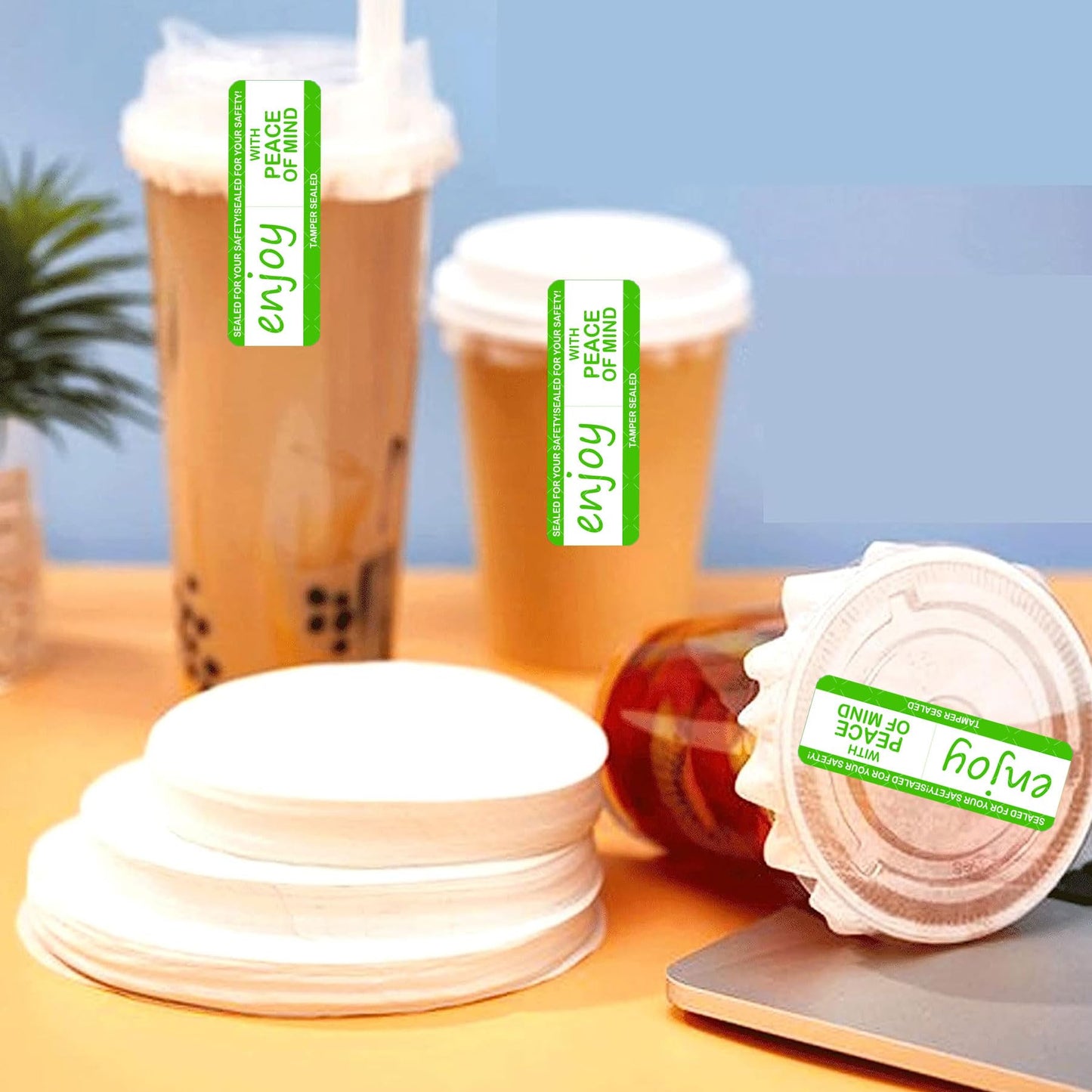 Tamper-Evident Sealed Freshness Labels 1 x 3 inch Tamper Evident Food Package Stickers 500 PCS Food Delivery Stickers- Adhesive Sticker for Safe Food Delivery Food Containers Bags