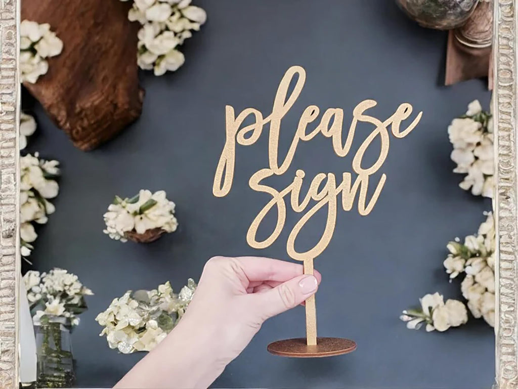 Please Sign Table Sign,Wooden Wedding Party Decoration,Wedding Guest Book Please Table Decoration for Bridal Shower Party Decoration