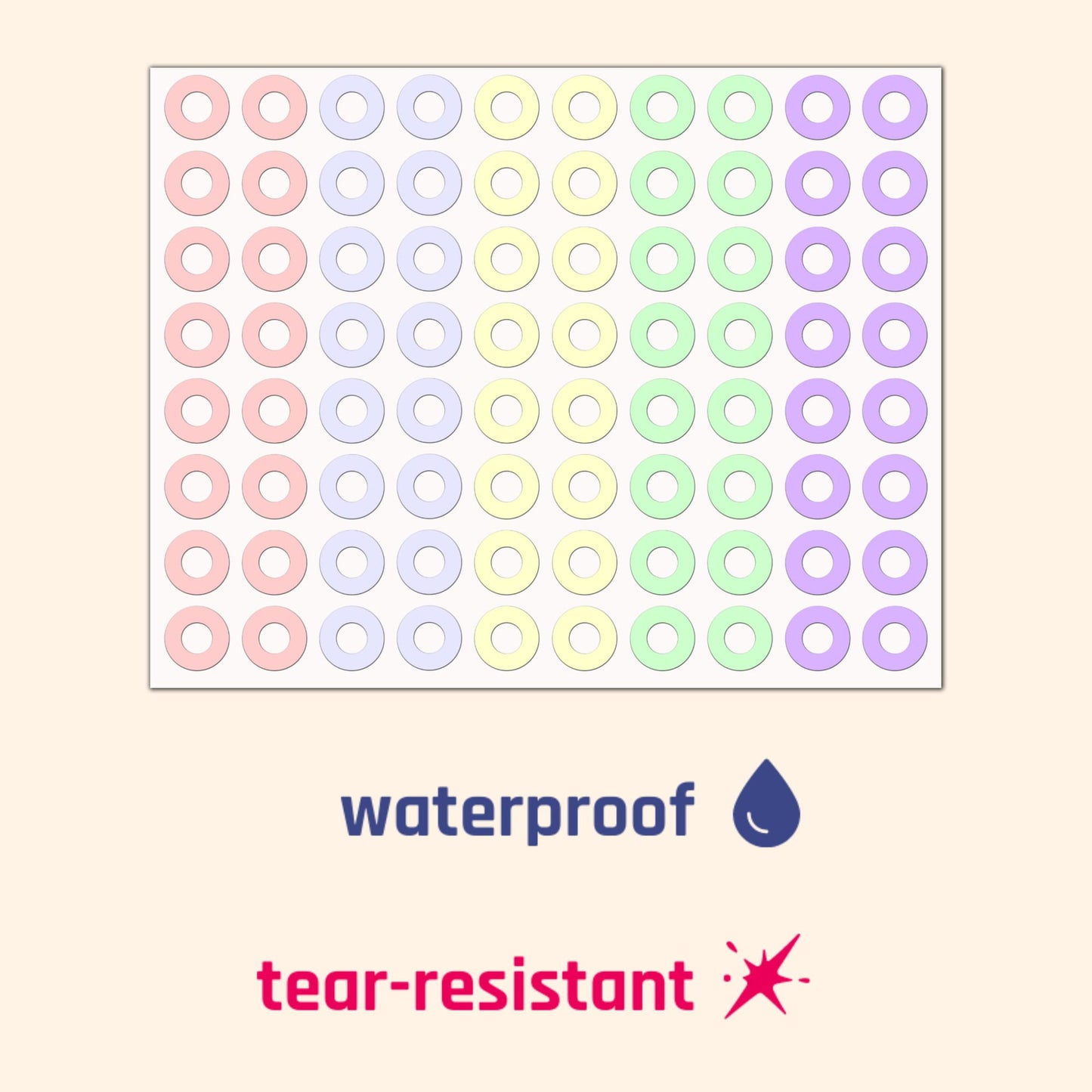800 Pack, Paper Hole Reinforcement Stickers Labels - 0.25", 5 Colors 800 Pieces