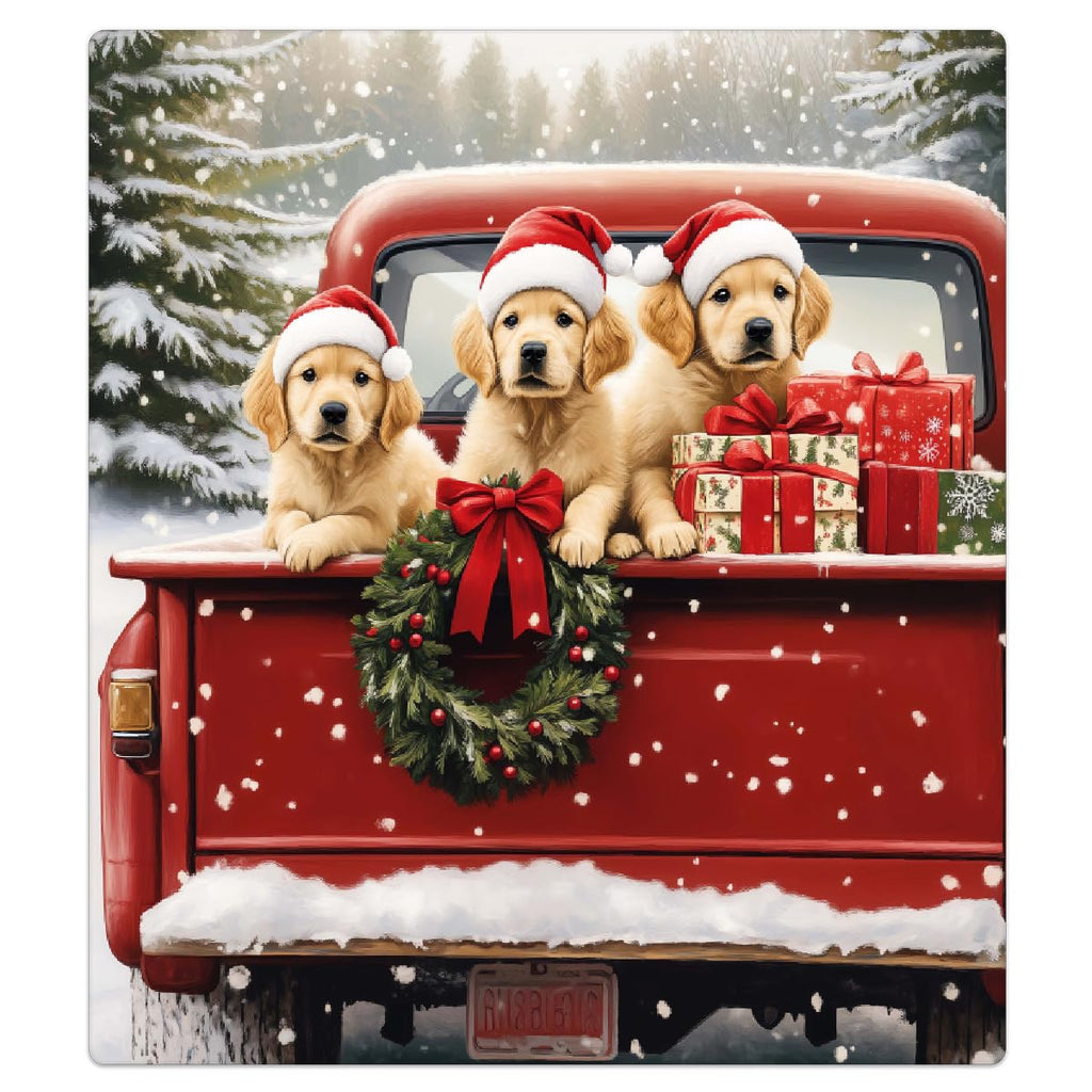 Dishwasher Magnet Cover Christmas Red Truck Dog Sticker Decorative