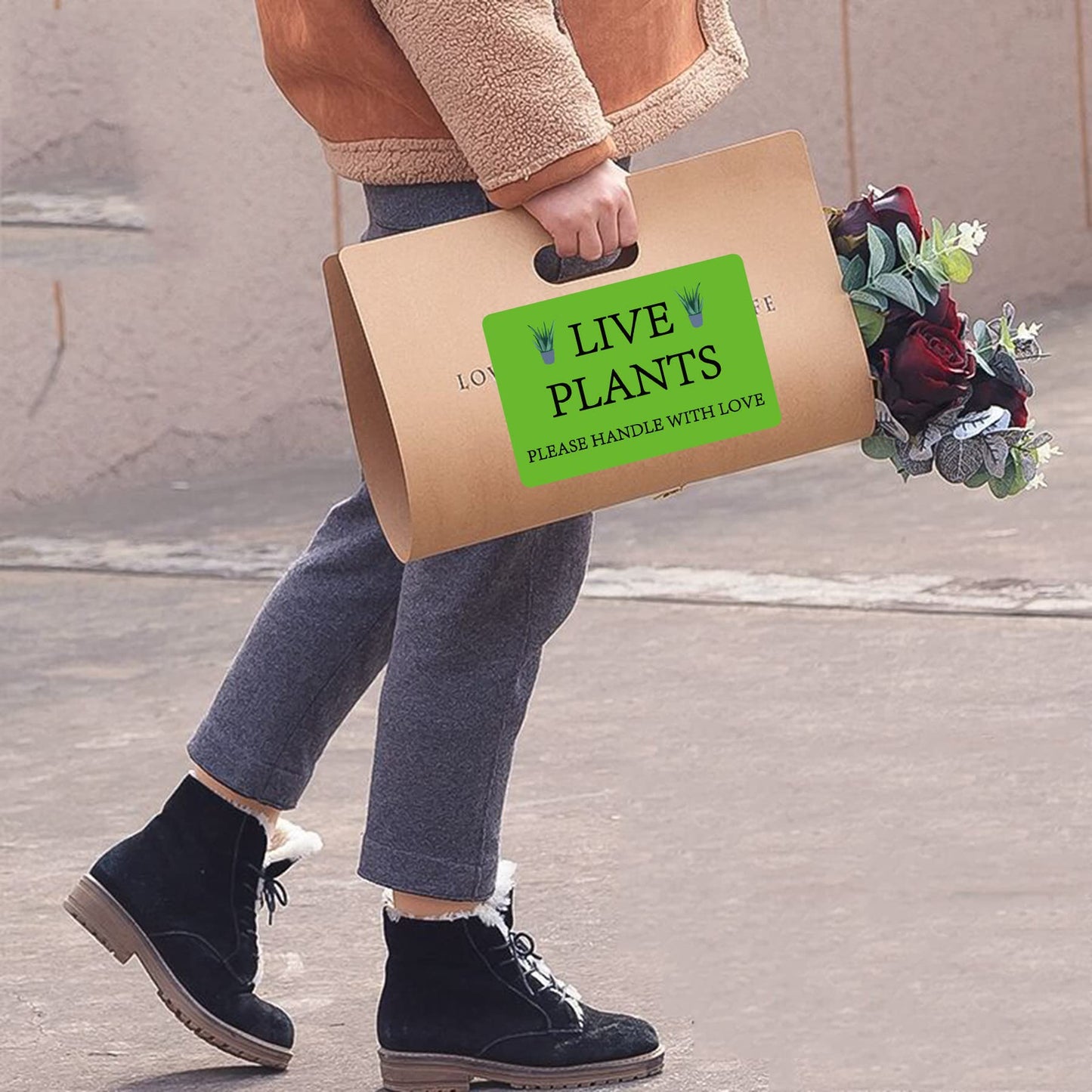 300 pcs Green Live Plants Stickers 2x3 inch Please Handle with Love Stickers Fragile Thank You Shipping Labels for Garden Centers Plants Mailing Delivery Containers Shipping Landscaping,Nurseries