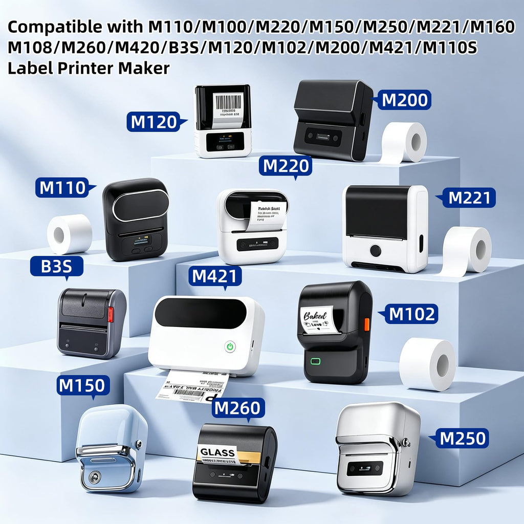 Thermal Labels for M110/M100/M220/M108,1.96”x1.96”(50x50mm) 1.96*1.96 3 rolls