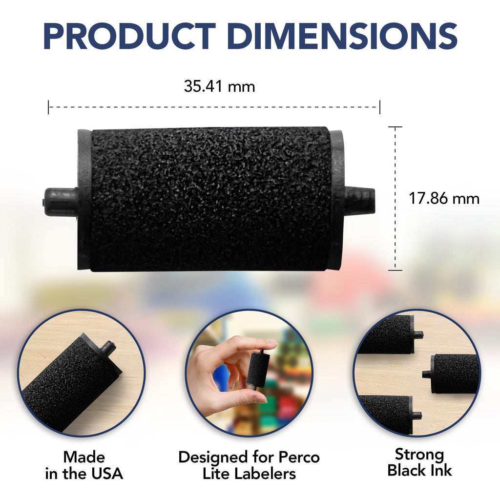 Perco Lite Pricing Gun Labeler Ink Rolls - Preferred Replacement Inkers for Perco Lite Price Tag Gun, Easy & Convenient Messy Free Ink Refill Even for Beginners (Pack of 10 Inkers) 10 Pack