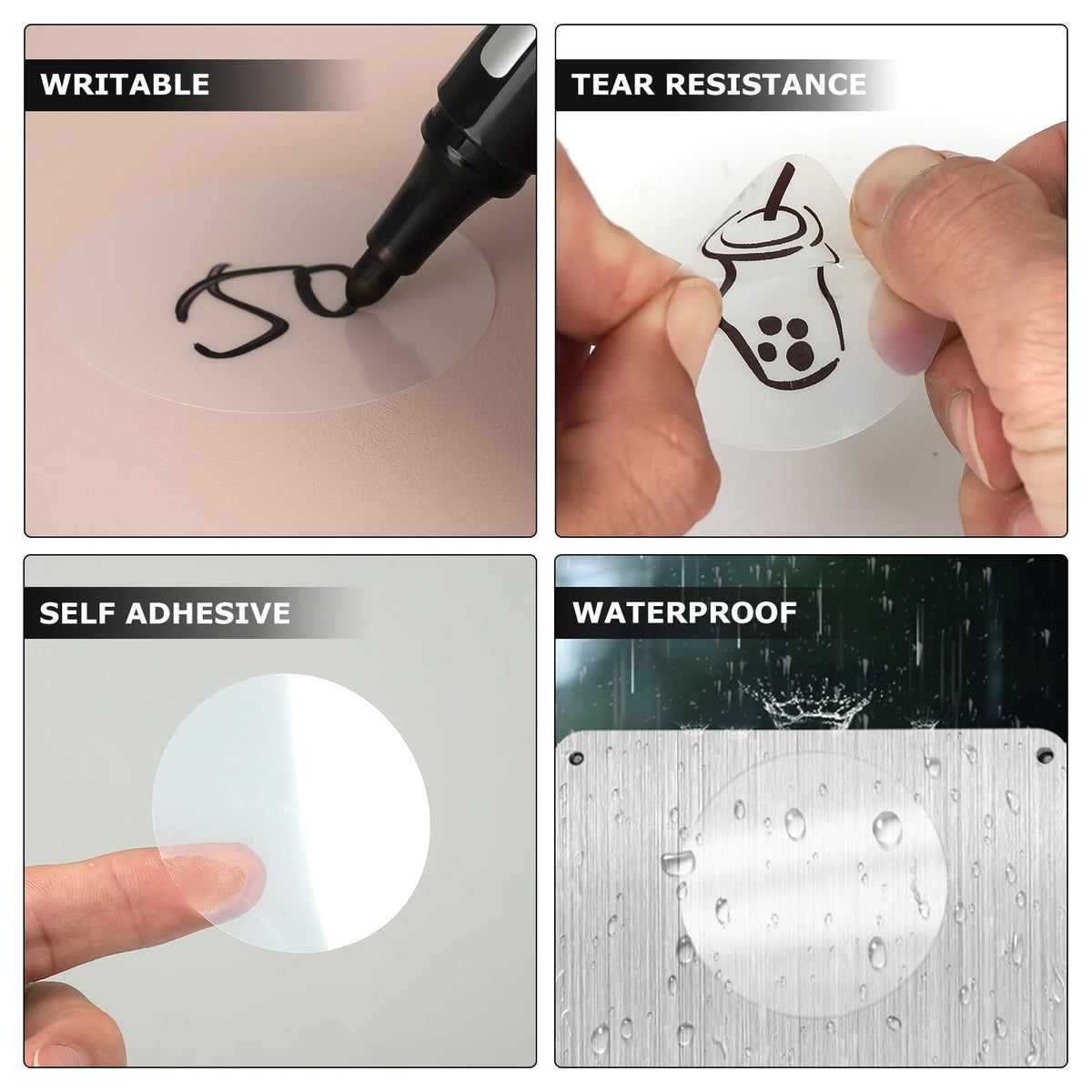 Clear Thermal Labels Vinyl 2 Inch & 1 × 2 Inch Bundled