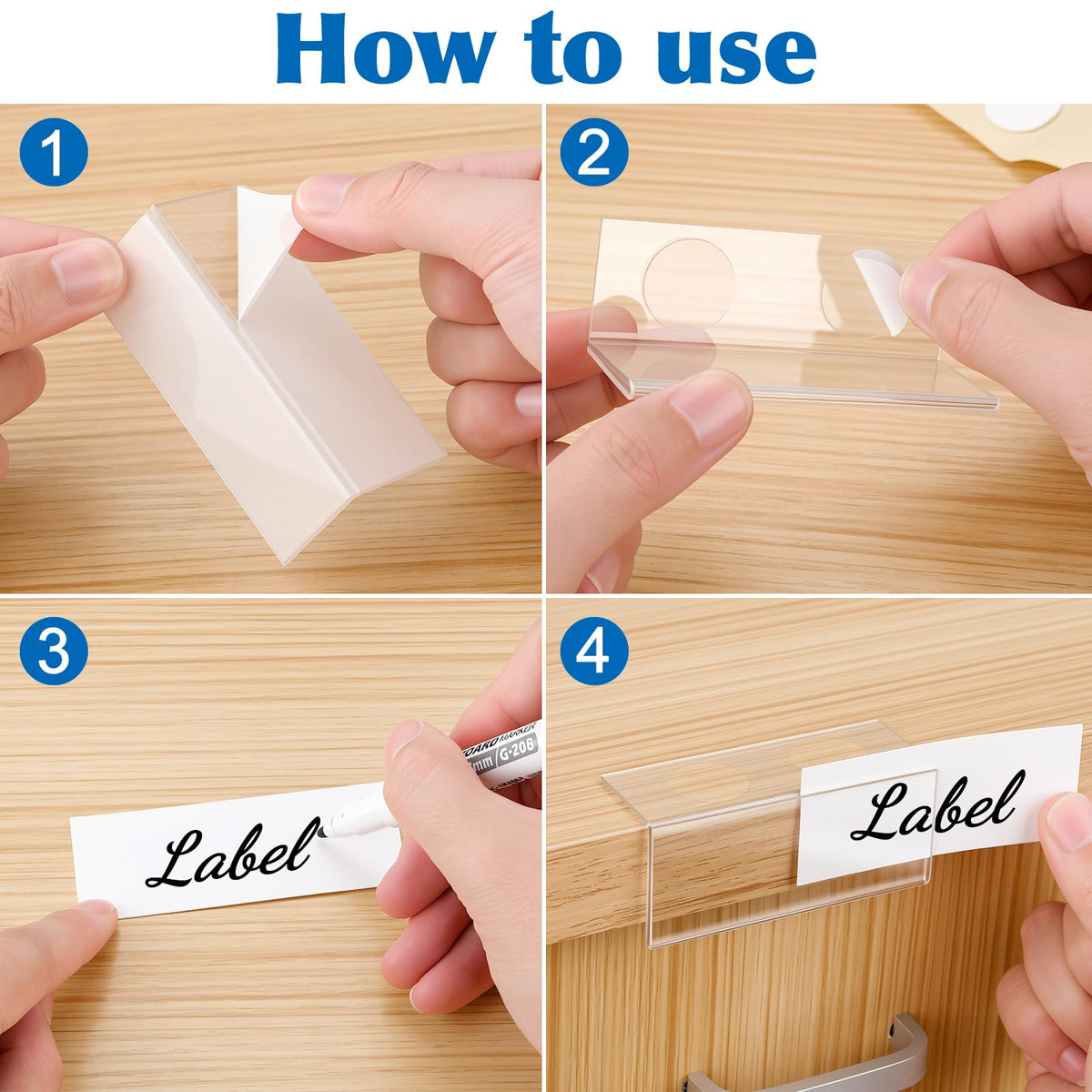 50 PCS 1.25x3.15inch Shelf Labels with Paper Inserts&Double Sticky Dots