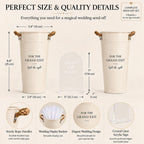 2 Pack Wedding Display Buckets, Galvanized Metal, 9.8 Inch