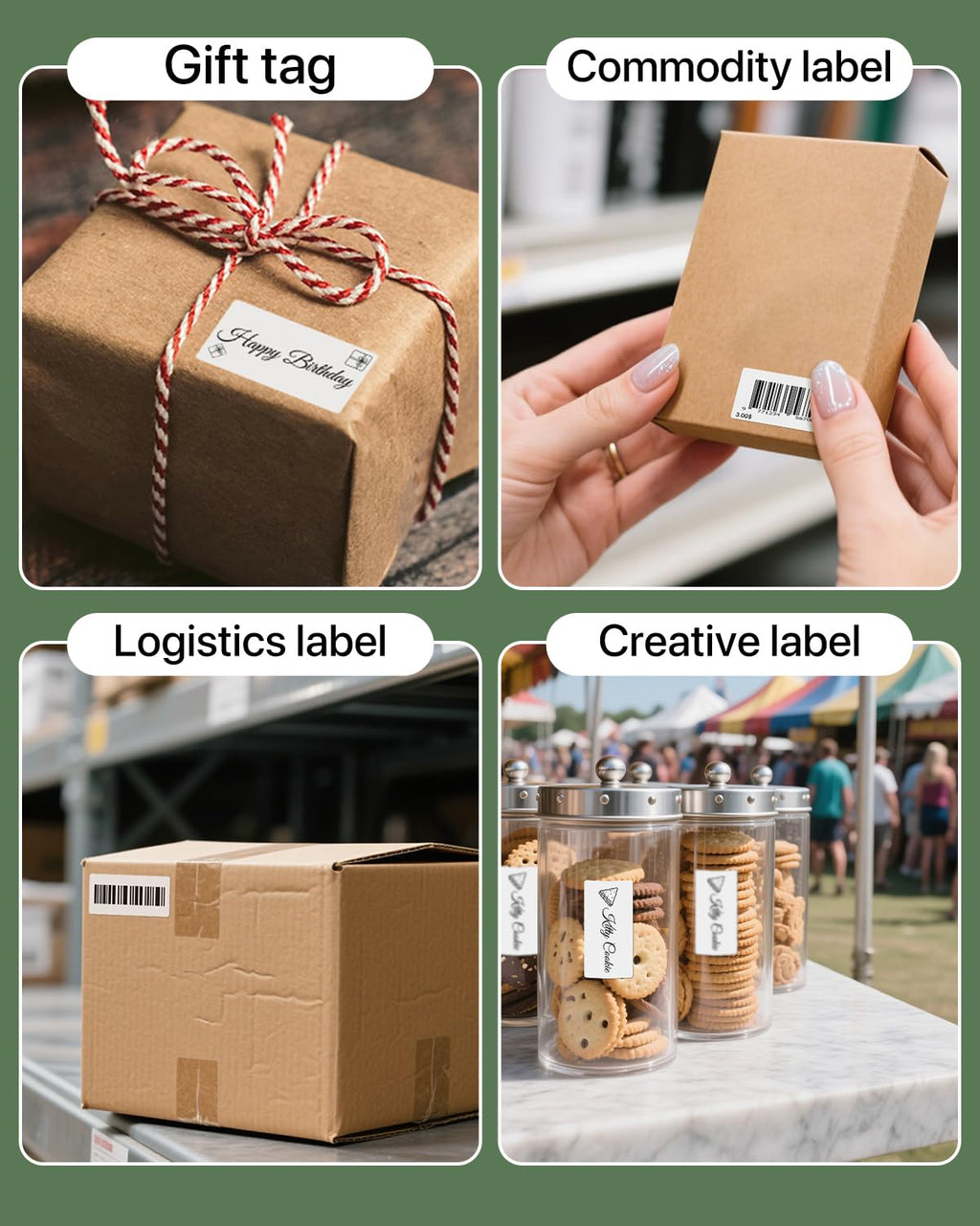 2x1 Thermal Labels, White Thermal Sticker Labels, 1000 Sheets/Roll