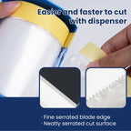 ADHES Pretaped Masking Film with Dispenser, 550mm x 33m (22in x 108ft), Paint Protection Plastic Drop Cloth for Painting, Automotive, Furniture and Floor Covering 22in x 108ft 1