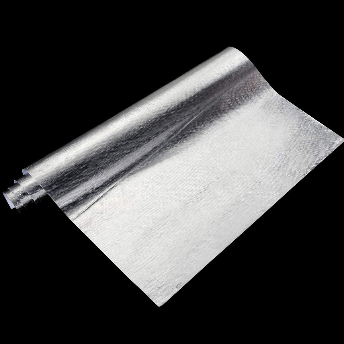 BBTO Heat Reflective Sheet Adhesive Backed Aluminized Fiberglass Heat Shield Tape Protection Barrier Heat Shield Resistant Material for Hose and Auto Use Heat Insulation Sheet(Silver, 12 x 24 Inch) Silver