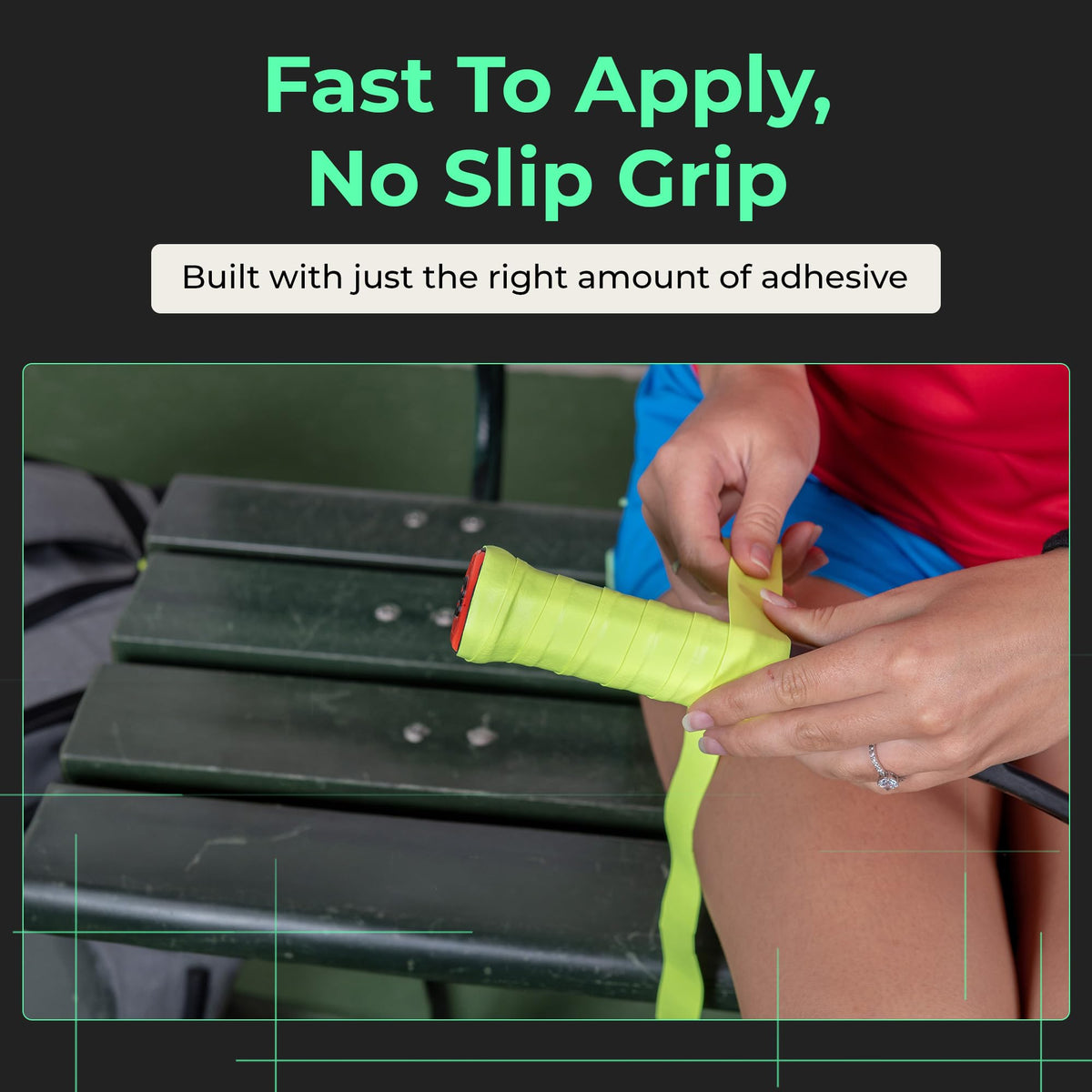 ADV MaxTac Tacky Tennis Overgrip - 3 Pack - Extremely Sticky Non-Slip Tennis Grips Overgrip - Razor-Thin & Easy to Use Pro Tennis Racquet Grip Tape (3-Pack Volt) 3-Pack Volt
