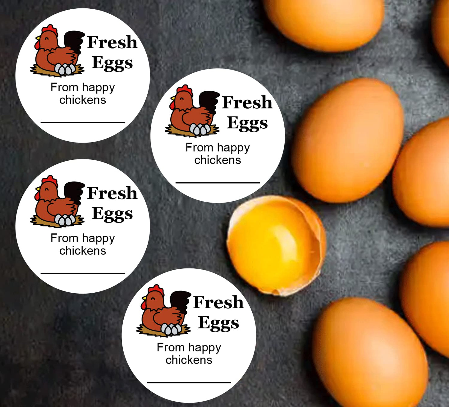 Farm Fresh Eggs Stickers 2 Inch Fresh Egg Carton Stickers from Happy Chickens Labels - Farm Chicken Eggs Stickers 500 Pcs Egg Carton Label Stickers for Egg Carton Labeling Medium 1.5INCH