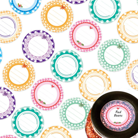 EORTA 320 pcs 2 Inch Canning Label Stickers Round Jar Labels Adhesive Waterproof Marks for Can Jar Bottle Lids Food Storage Organizing Supply, 5 Colors