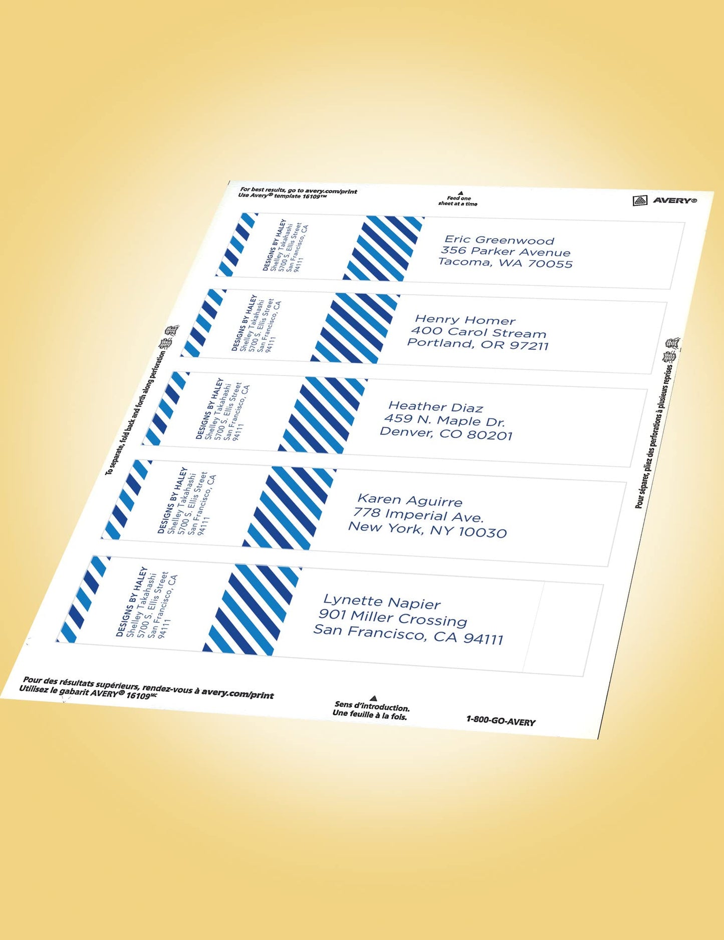 Avery Printable Wraparound Rectangle Labels, 7.85" x 1.75", Textured White, 50 Customizable Labels (22838)