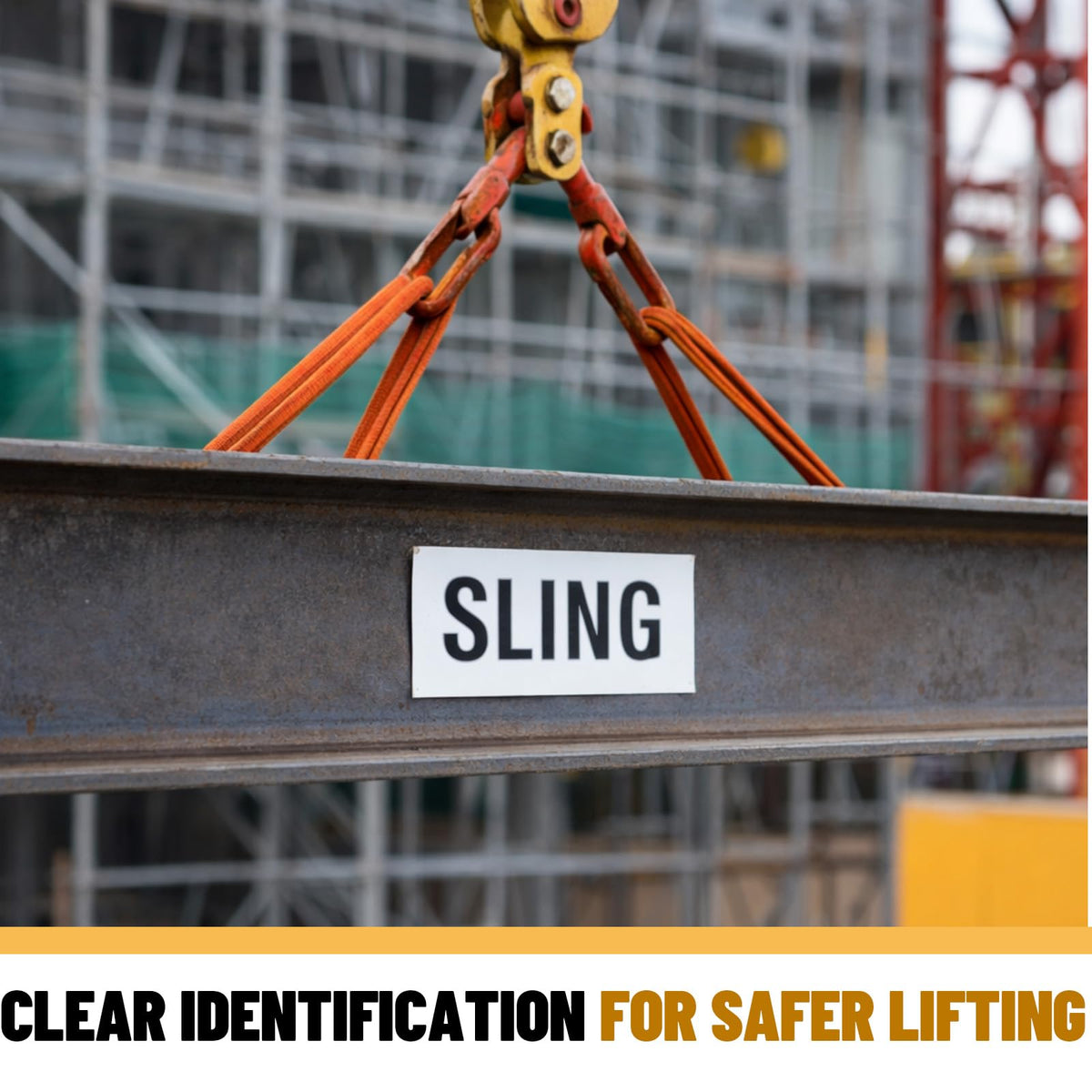 200 Pcs 2" x 3" Semi-Rigid PVC Sling Stickers Labels, 1/128" Thick Industrial Lift Identification Sling Stickers for Rigging, Crane, Boat, Warehouse, Lifting Straps & Heavy Duty Equipment