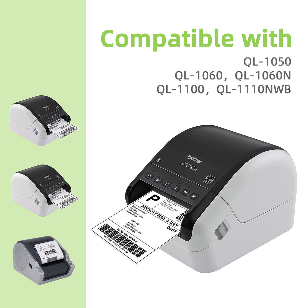 Compatible 4.07" x 6.4" Die-Cut Large Labels Replacement for DK-1247 Shipping Address Compatible with Brother QL-1110NWB Label Printers (12 Rolls + 1 Frame, 180 Labels/Roll) 4.07" x 6.4 - 1247 | 12 Rolls