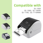 Compatible 4.07" x 6.4" Die-Cut Large Labels Replacement for DK-1247 Shipping Address Compatible with Brother QL-1110NWB Label Printers (12 Rolls + 1 Frame, 180 Labels/Roll) 4.07" x 6.4 - 1247 | 12 Rolls