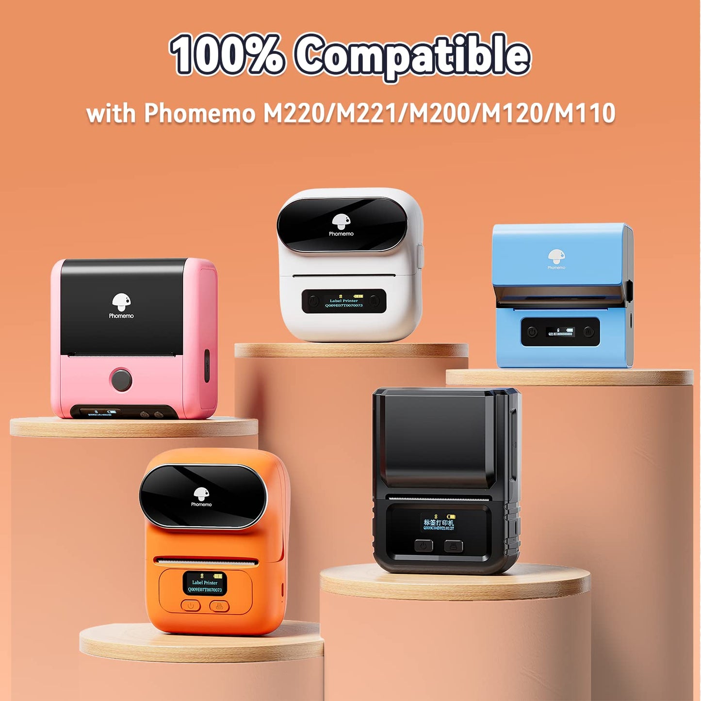 [3x110 pcs] Phomemo Thermal Sticker Label Paper, Multi-Purpose Self-Adhesive Tag for M110, M220, M120, M200, M221,M150,M250 Label Maker, Phomemo Original Labels 1.96"x2.75" (50x70mm), Black on White 1.96"x2.75" Address Labels
