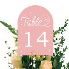 Big Dot of Happiness Wedding Hearts Pink Table Numbers, Engagement and Anniversary Party Decor, Wedding Centerpieces, Double-Sided 5 x 7 inches Cards, Table Numbers - 1-20