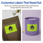 Avery Printable Rectangle Labels, Sure Feed Technology, 2" x 3", Bright Green Labels, Print-to-The-Edge, Laser/Inkjet Printable, 640 Total, Great for Mailing and Candles 640 labels