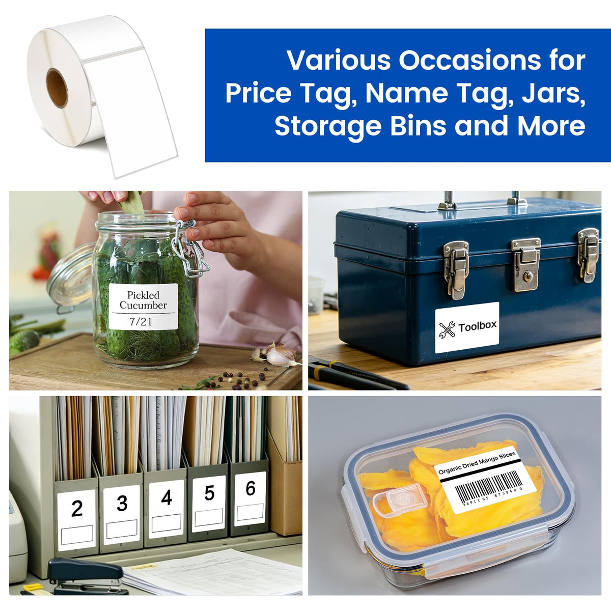 LLIKED 2"x3" Removable Labels 500 Thermal Labels with No Residue White 2x3 Inch