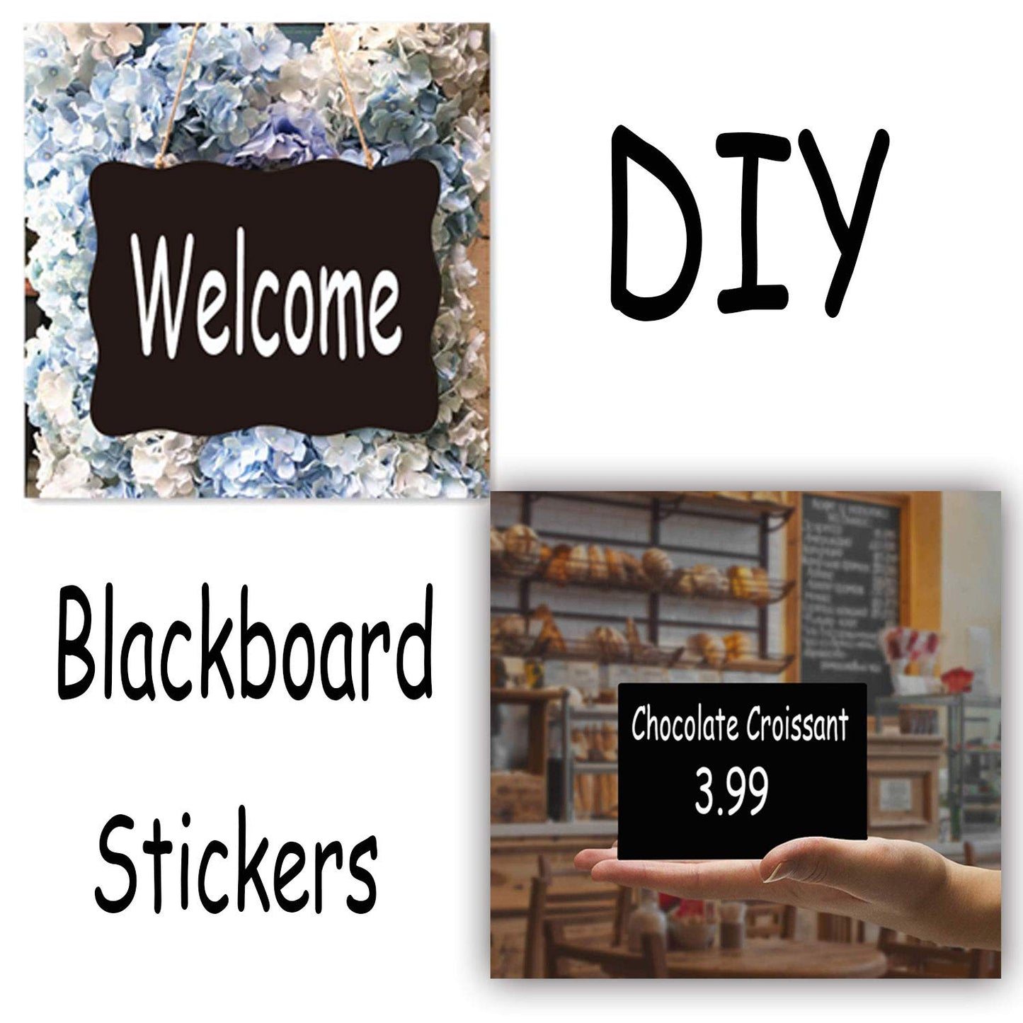 Chalkboard Labels Extra Large Waterproof Adhesive Rectangles Chalkboard Stickers Erasable&Reusable Black Board Sticker for Boxes Jars Containers-7.5'' X 5.5'' Pack of 18 Shape B