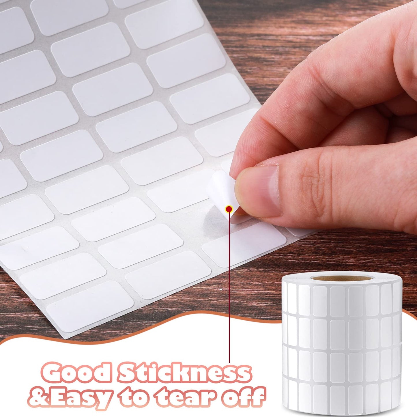 Marspark 10000 Pcs Diamond Painting Storage Containers Labels White Diamond Art Stickers Small Blank Name Number Painting Tag Mini Self Adhesive Rectangle Labels Writable Sticker for Office Home DIY