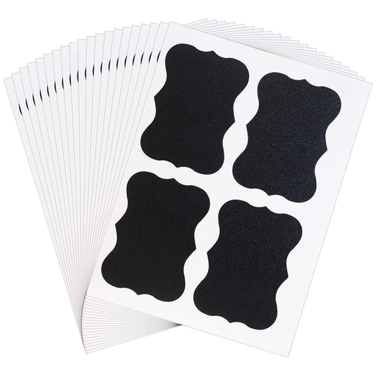Tupalizy 80PCS Waterproof Chalkboard Labels Stickers for Spice Jars Pantry Kitchen Organizing Food Containers Storage Bins (2x1.3, Wavy) 2x1.3