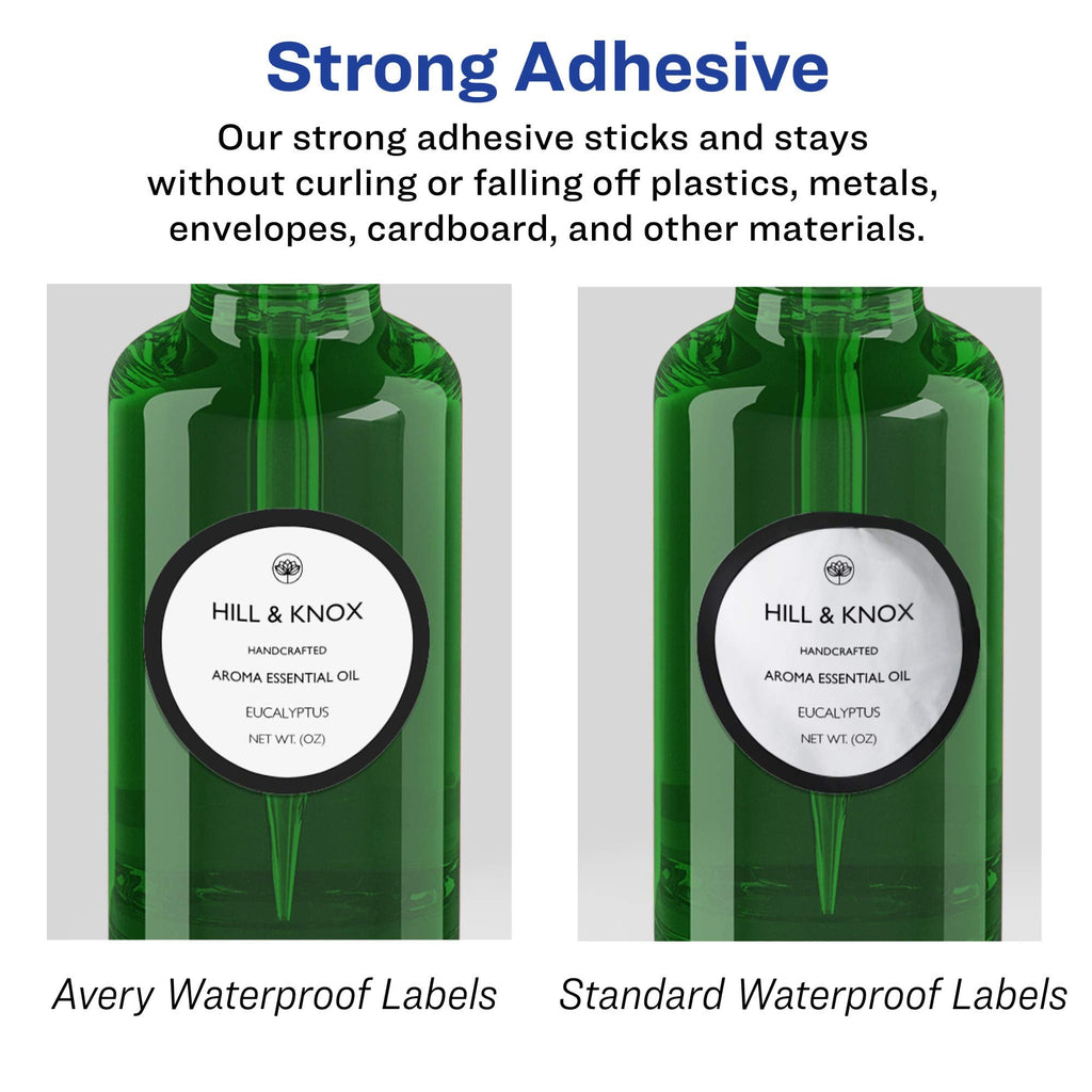 Avery® Printable Durable White Heart Labels, Sure Feed® Technology, 1.5" x 1.5", Print-to-the-Edge, Waterproof Labels, Laser & Pigment-Based Inkjet Compatible, 500 Total 500 labels