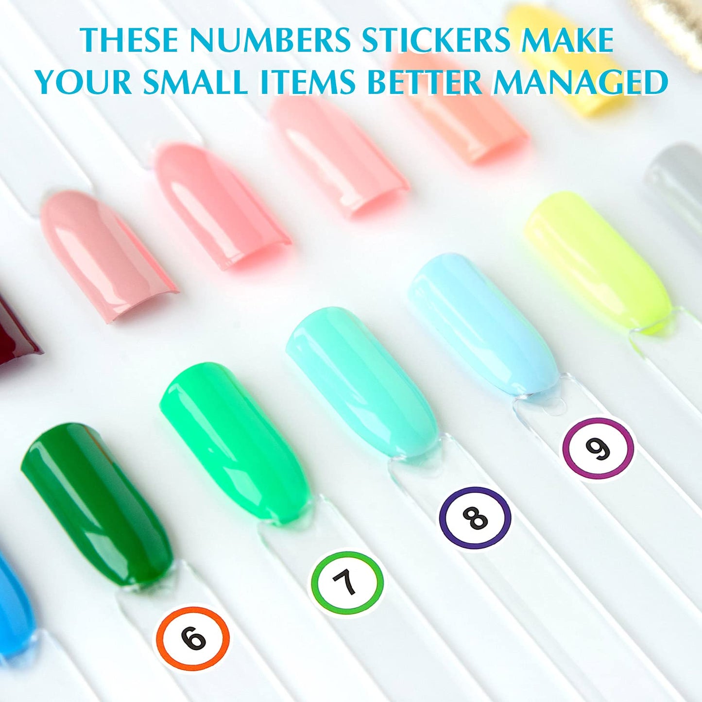 Clabby 50 Sheets 1-40 Small Number Stickers 0.4-inch Round Numbers Labels Dot Self-Adhesive Stickers Colorful Border Round Labels for Classroom Office Organizing Inventory Storage