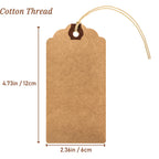 Outus 60 Pcs Blank Large Paper Gift Tags, Brown, 4 3/4" X 2 3/8" 4 3/4" X 2 3/8"