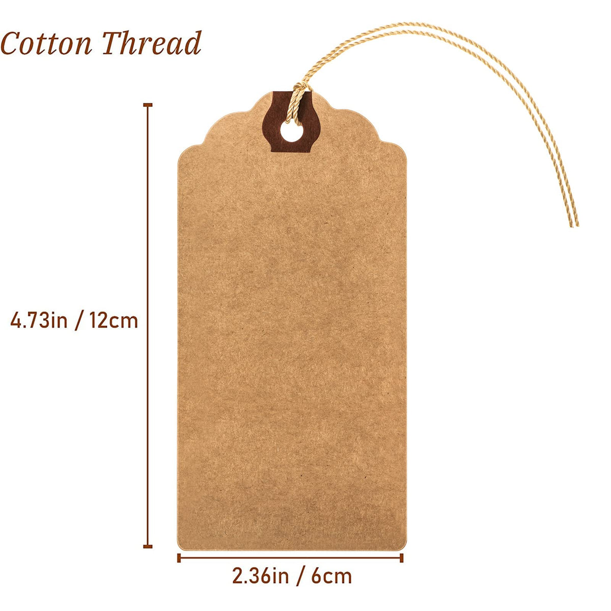 Outus 60 Pcs Blank Large Paper Gift Tags, Brown, 4 3/4" X 2 3/8" 4 3/4" X 2 3/8"