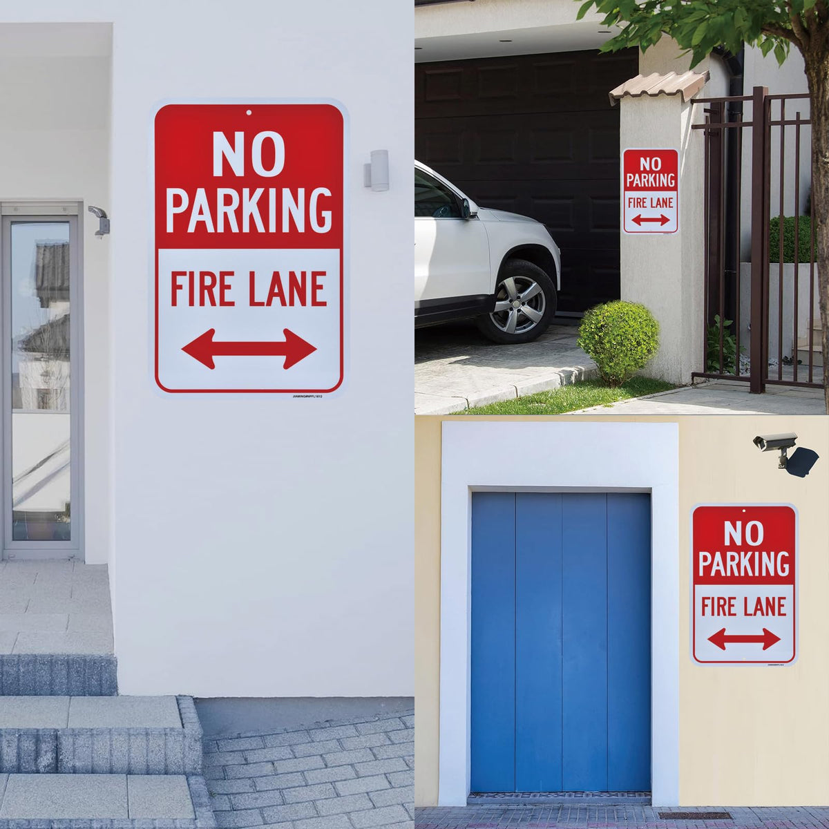 Fire Lane No Parking With Arrow Signs 2 Pack 18x12 Inch Reflective Aluminu