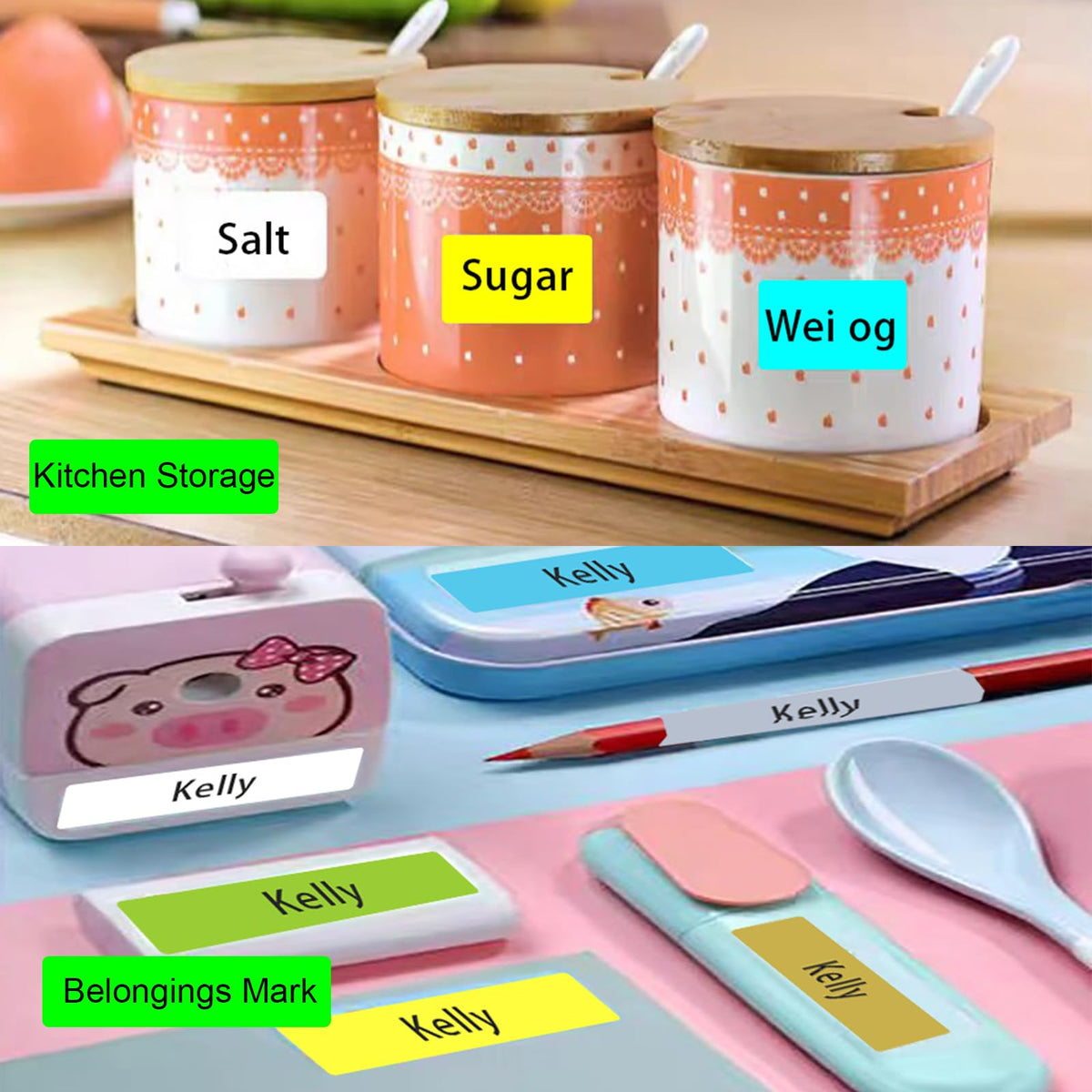 White Label Print Paper 15mmx30mm (0.59" X 1.18"), 230 Labels/Roll Thermal Stickers Waterproof Self-Adhesive Multipurpose Labeling Tape Household Storage Labels White