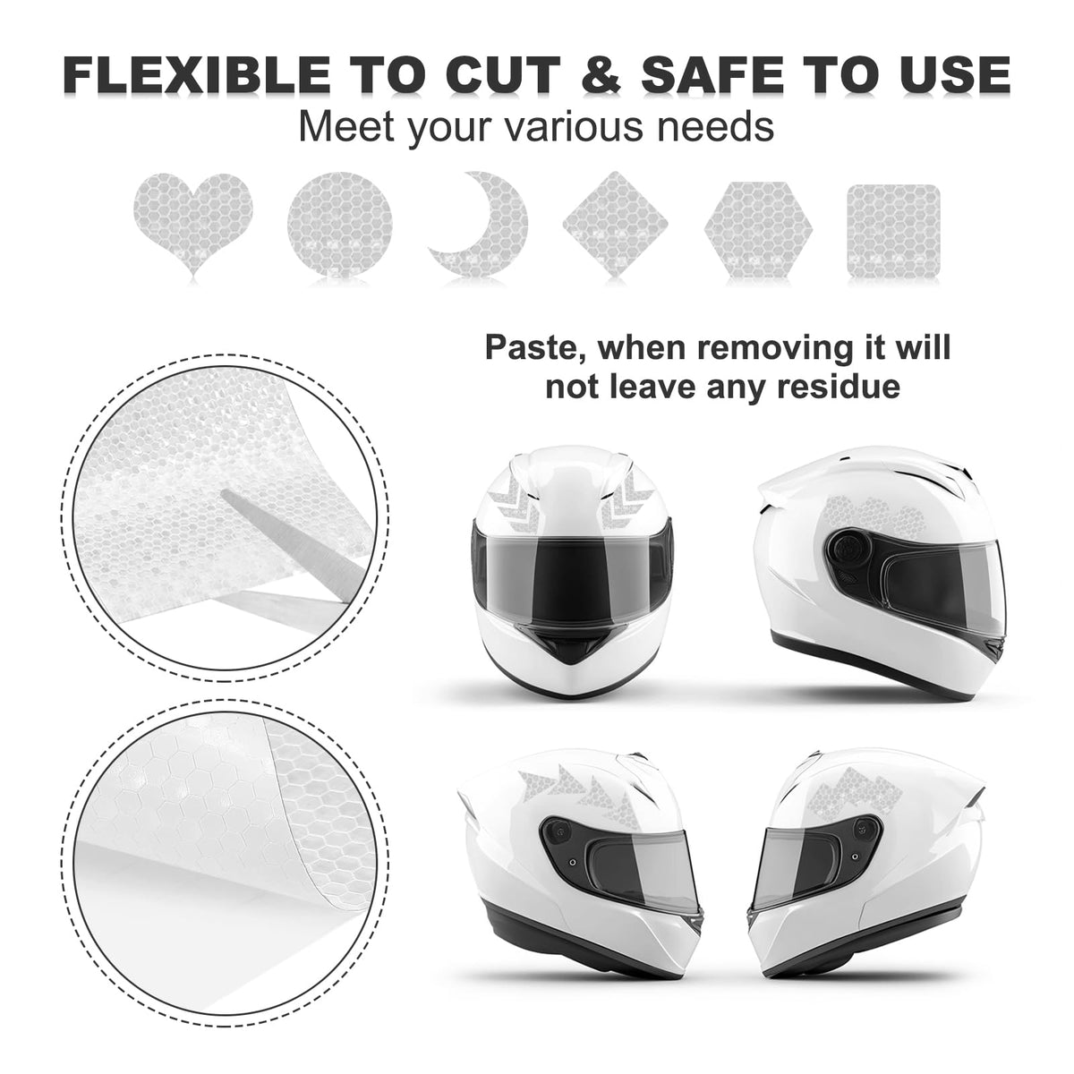 MECCANIXITY Reflective Tape, 8 Inch x 16 ft Self-Adhesive Trailer Reflector Tape Waterproof Warning Safety Sticker High Visibility Night Reflectors, White 8 Inch x 16 Feet