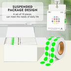 10000Pcs Fluorescent Green Dot Stickers, 1/2" Round Circle Label Permanent 10 Rolls-10000PCS
