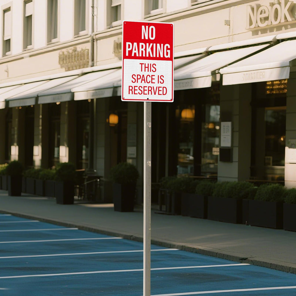 2 Pack No Parking This Space Is Reserved Sign 10 × 14 Inches