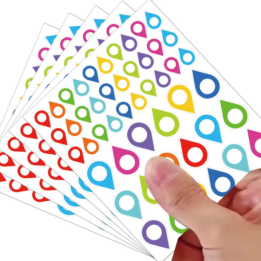 240 Pcs Colorful Map Location Marker Pointer Vinyl Stickers -Self Adhesive Peel and Stick Indicator Labels for Marking Camping Adventure Sites or Travel Destinations