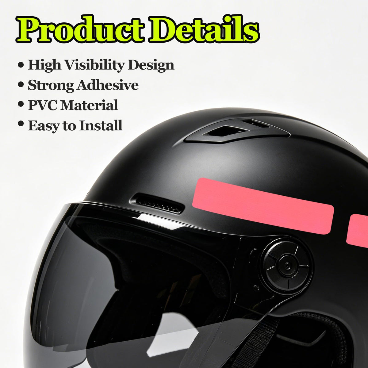 PATIKIL Hard Hat Reflective Stickers, (5 x 6 Inch, Pink) (10 Pcs), Retro Reflective Safety Tape Durable Adhesive Helmet Stickers, Suit for - Hard Hats/Helmets/Mailboxes