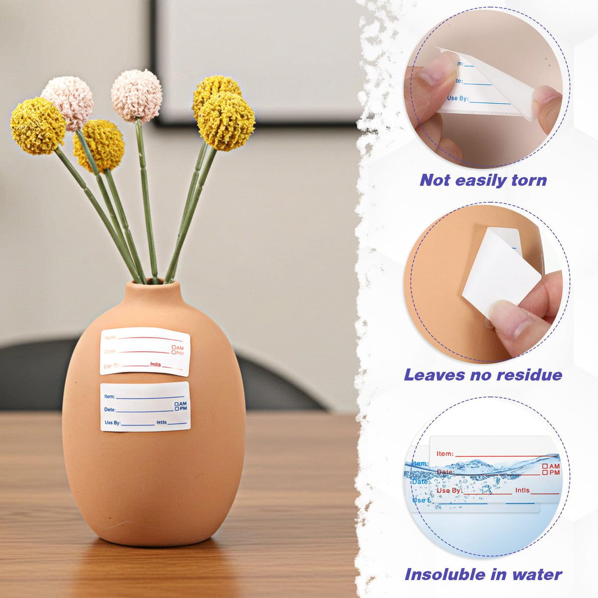 8 Rolls 4000 Pcs Removable Freezer Labels for Food Containers