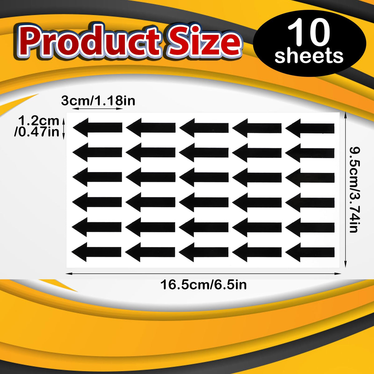300PCS Arrow Stickers,Shimmeroo Small Arrow Stickers Coding Sign Decal for Flow Direction Inspection Defect Marking - 1.2x0.5inch,Black