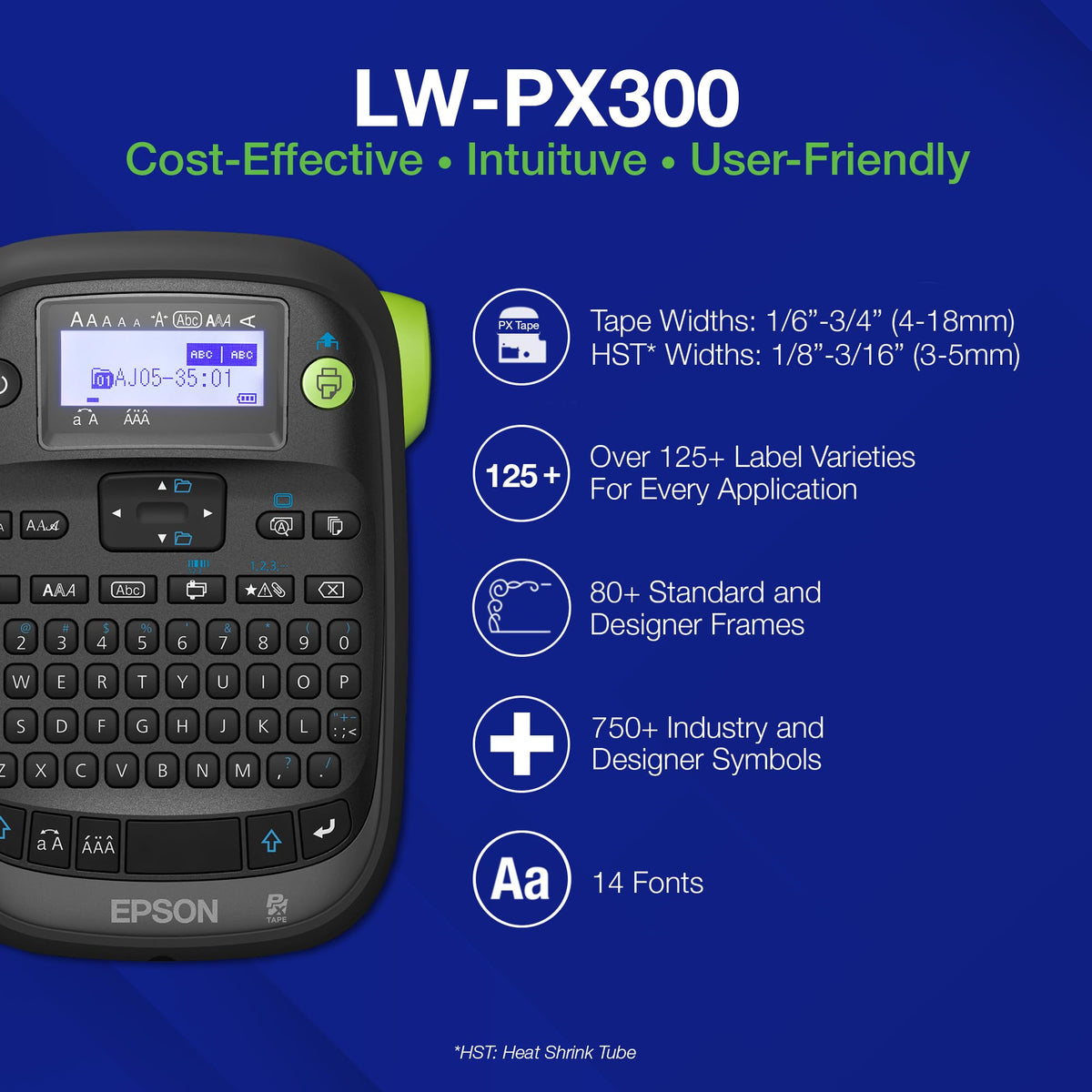 LABELWORKS Epson LW-PX300 Industrial Label Maker - Portable Handheld Printer No Adapter