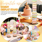 BESTYASH Wooden Donut Display Stand 15 Bases and 15 Rods Dessert Table