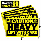 100 Caution Heavy Shipping Labels, 4 x 6 Inch 4x6