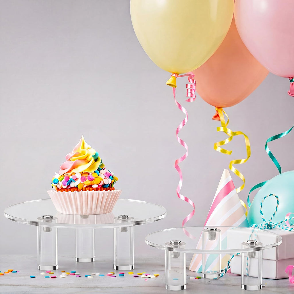 Lineshading 3 Pcs Round Acrylic Display Riser Clear (9'', 11'', 13'') 9'',11'',13''