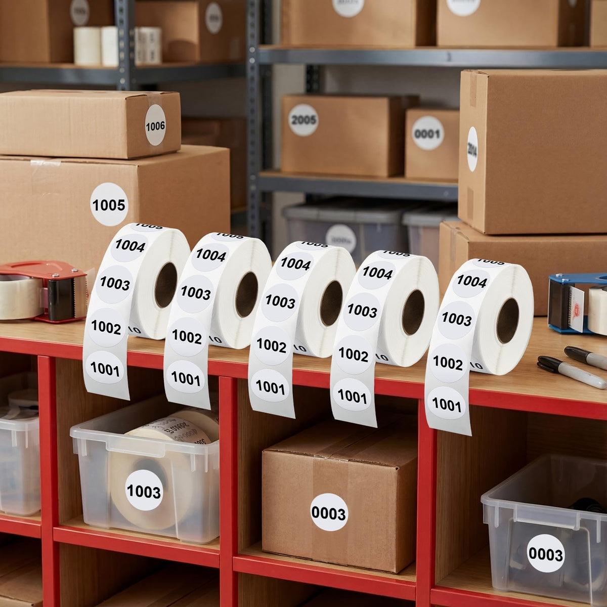 5 Rolls Consecutive Number 0001 to 5000 Label Bundle