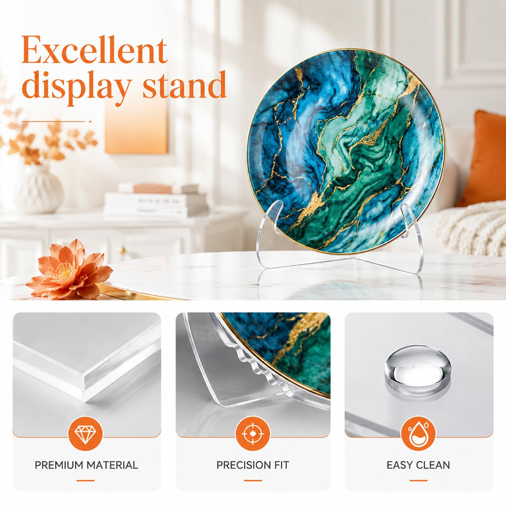 Psyqtsuary X Shape Acrylic Bowl Display Stand, 3.5 Inch Clear Acrylic Bowl Stands Plate Platter Dish China Porcelain Display Holder Easel Base for ArtDisplay, Transparent