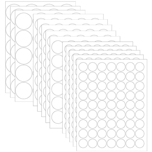 Zonon 915 Pieces White Circle Stickers Label Round Blank Print Self Adhesive Circle Dot Stickers Diameter 2 Inch 1.5 Inch 1 Inch for Office Classroom, 30 Sheets(White)